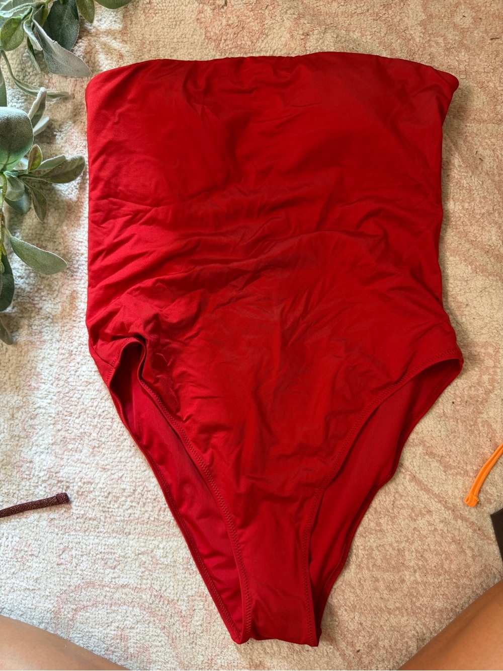 NWT Red Strapless One-Piece Swimsuit - Women